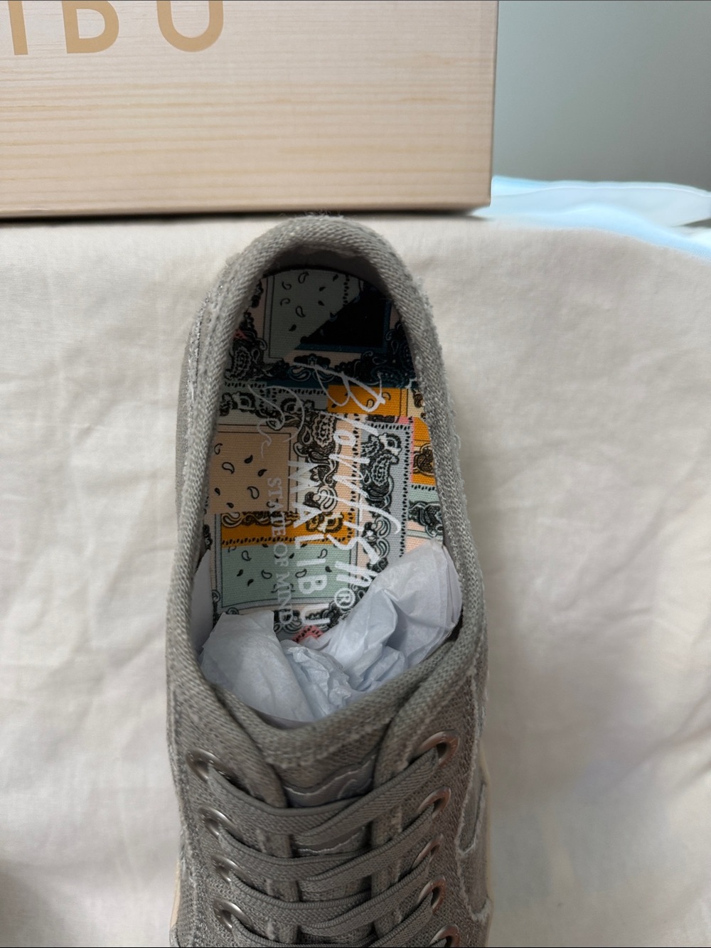 Blowfish Malibu Women's Gray Canvas Lace-Up Sneakers - Picture 3 of 5